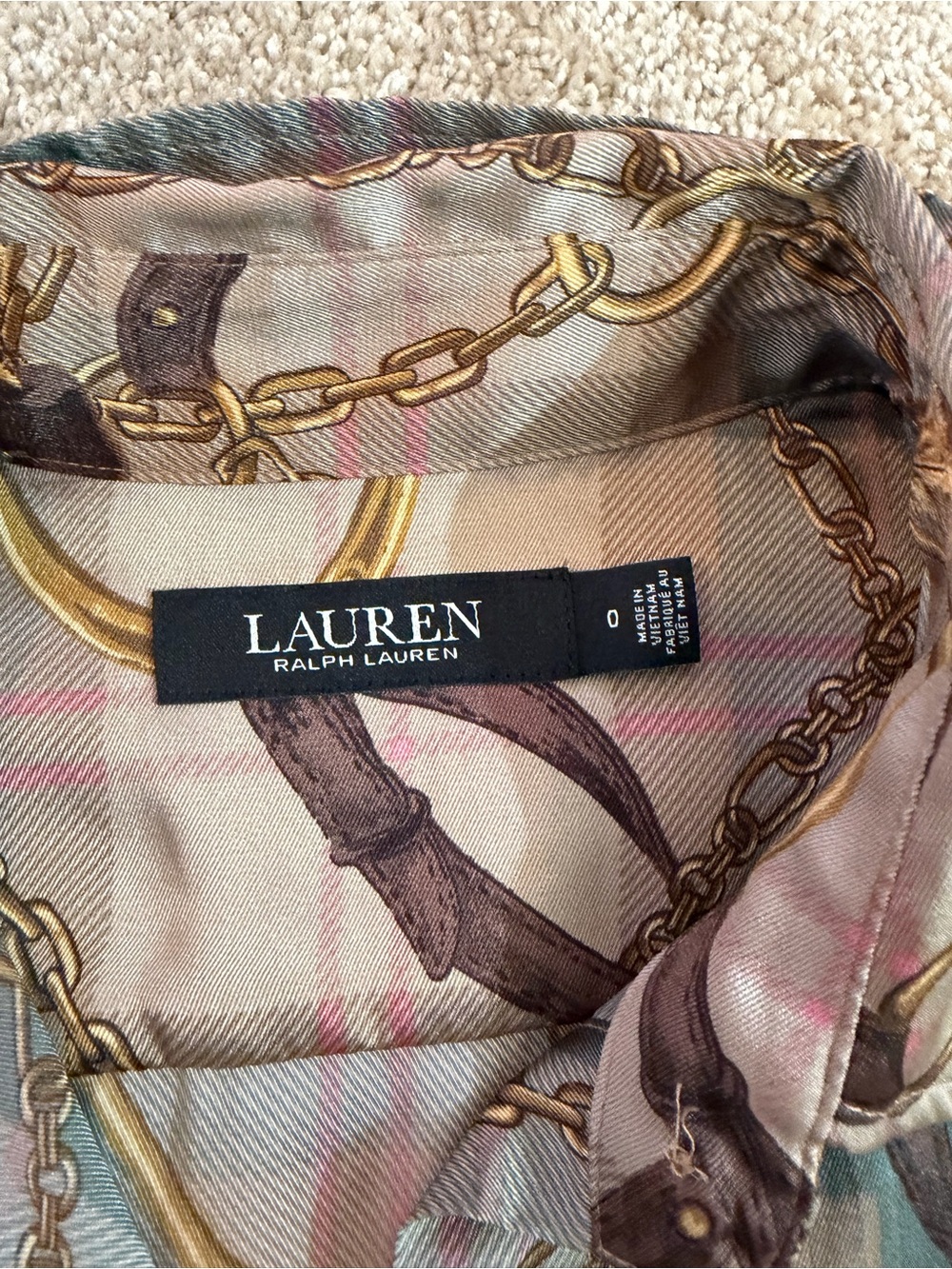 Ralph Lauren Shirt Dress with Chain & Stirrup Print - Picture 4 of 11